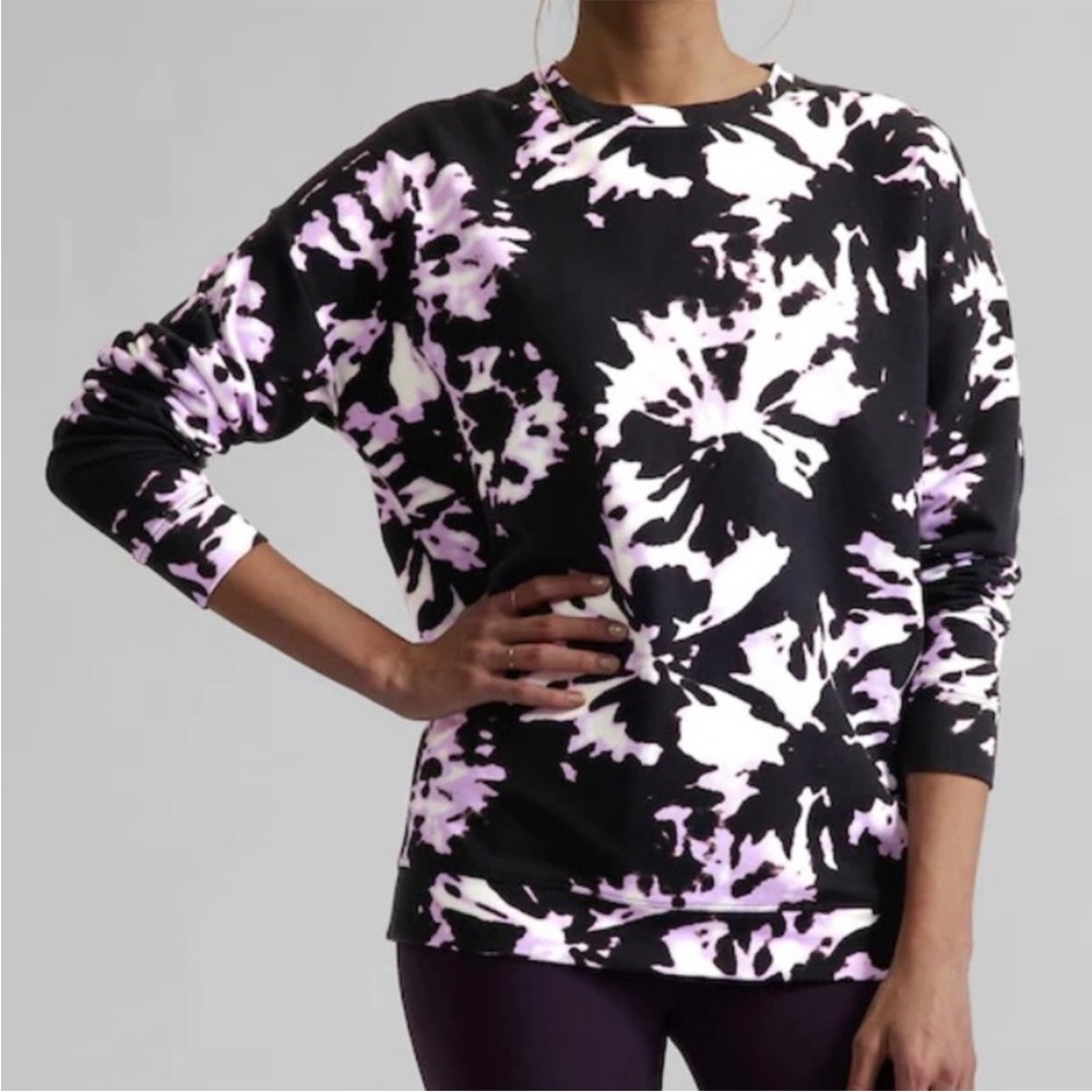 Athleta Balance sweatshirt pullover elfin purple printed woman’s plus size 1x